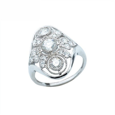 18K White Gold Art Deco Diamond Ring